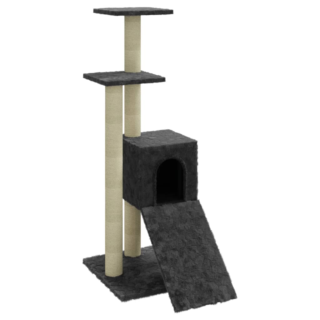 vidaXL Cat Tree with Sisal Scratching Posts Dark Grey 92 cm