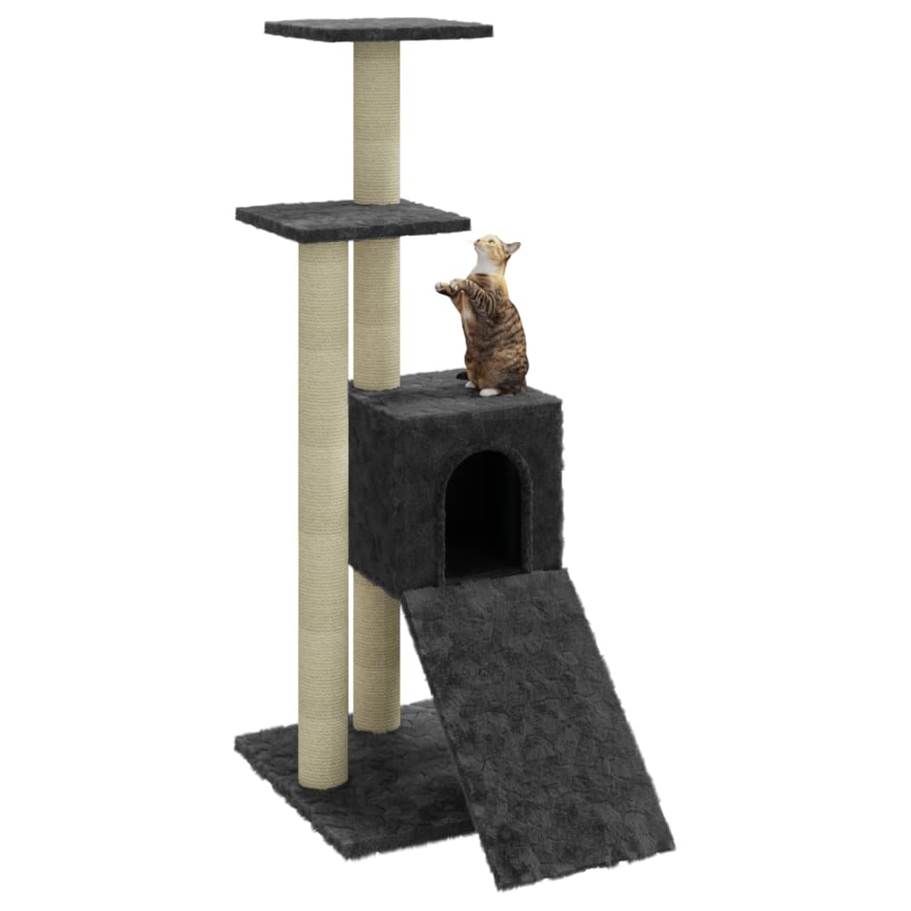 vidaXL Cat Tree with Sisal Scratching Posts Dark Grey 92 cm