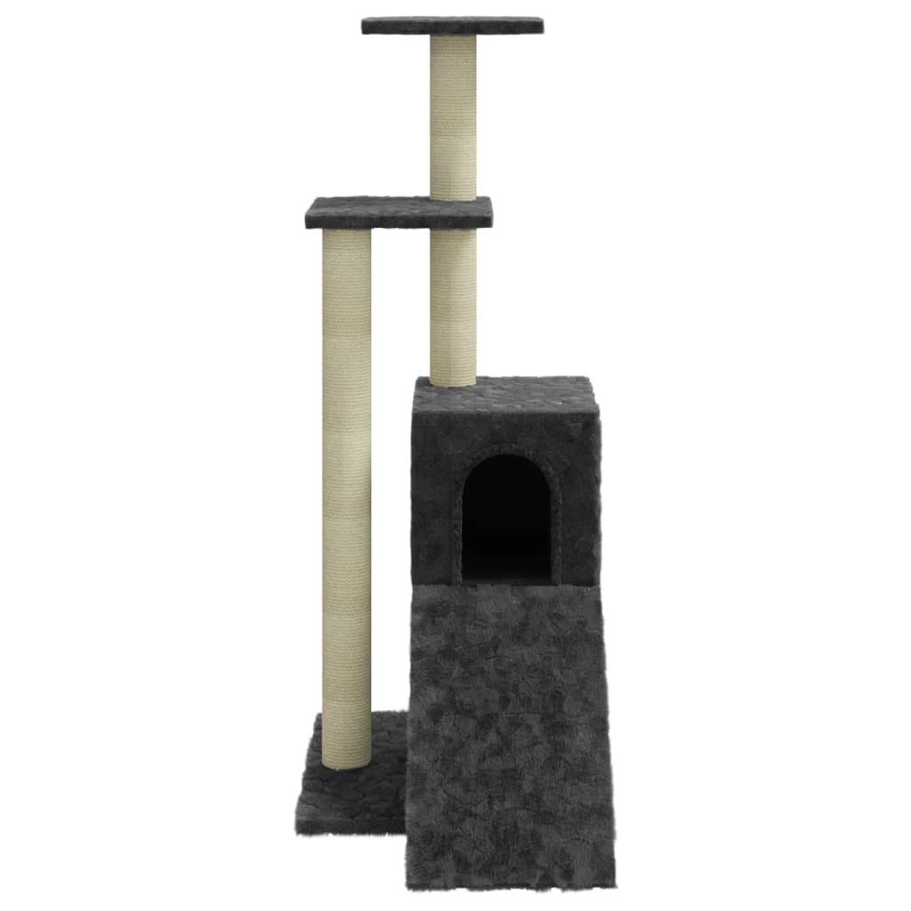 vidaXL Cat Tree with Sisal Scratching Posts Dark Grey 92 cm