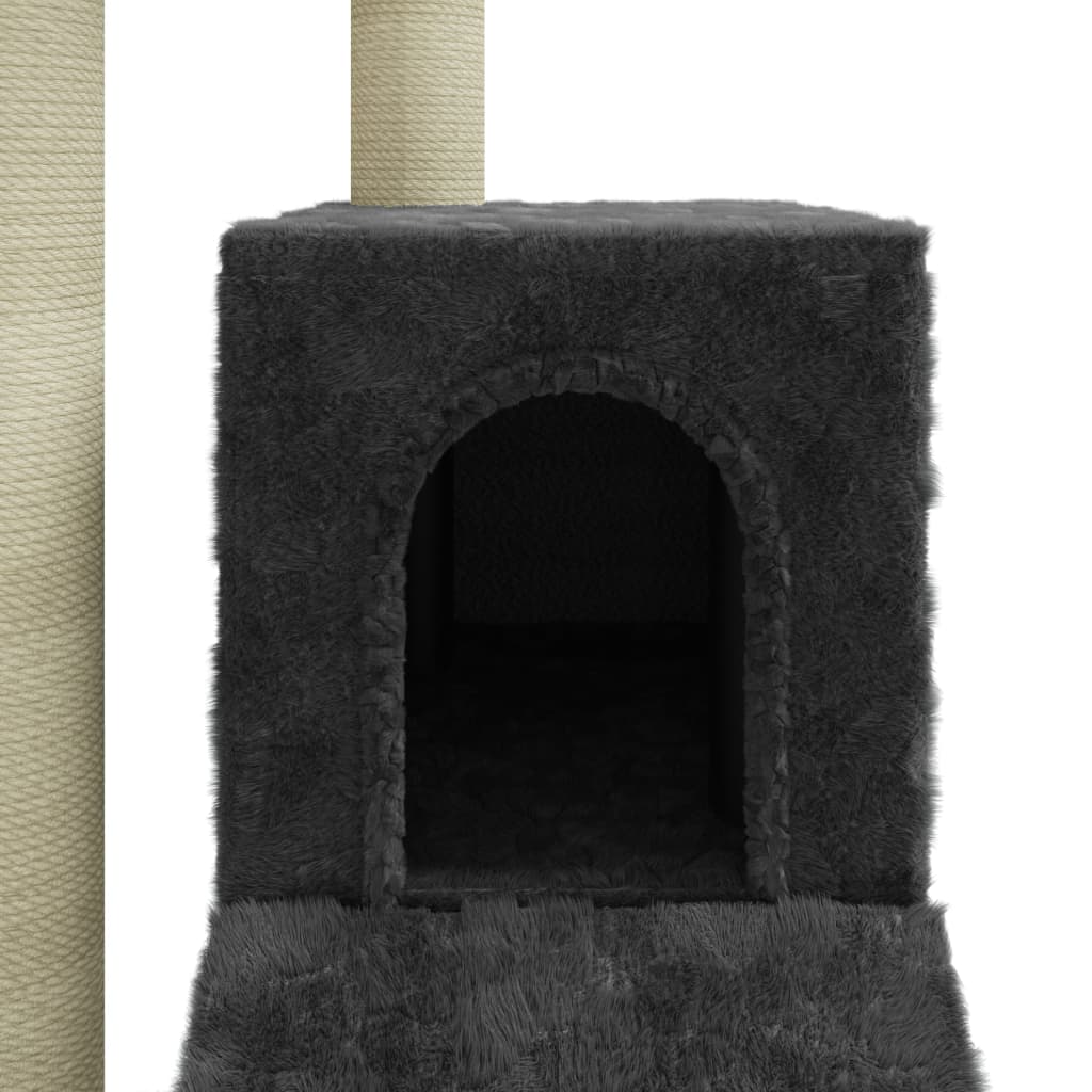 vidaXL Cat Tree with Sisal Scratching Posts Dark Grey 92 cm