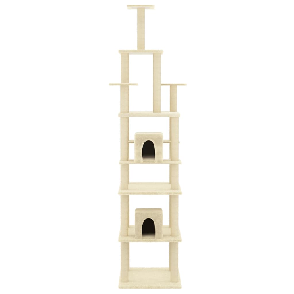 vidaXL Cat Tree with Sisal Scratching Posts Cream 216 cm