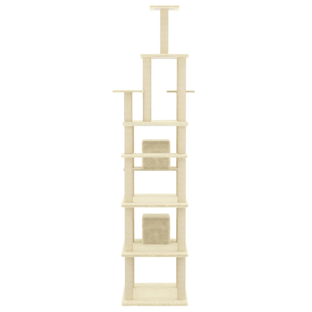 vidaXL Cat Tree with Sisal Scratching Posts Cream 216 cm