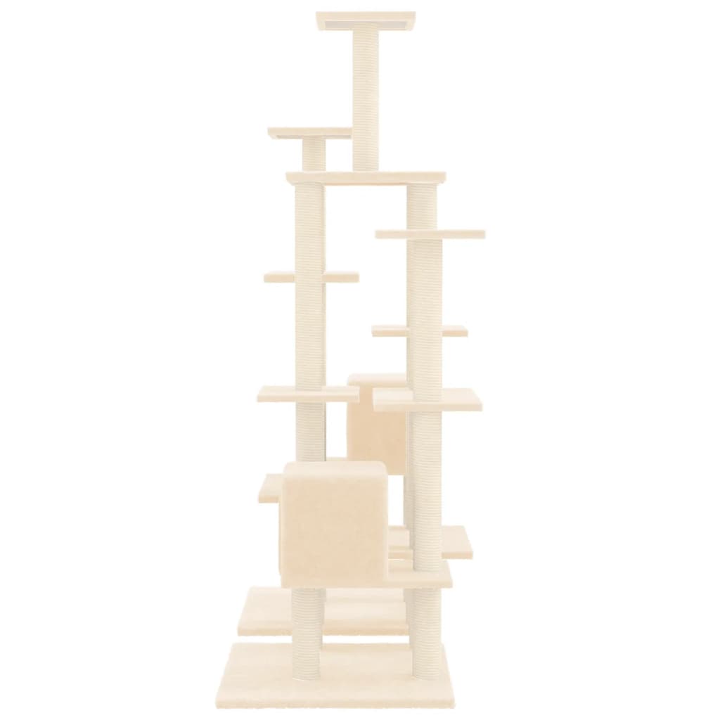 vidaXL Cat Tree with Sisal Scratching Posts Cream 145 cm