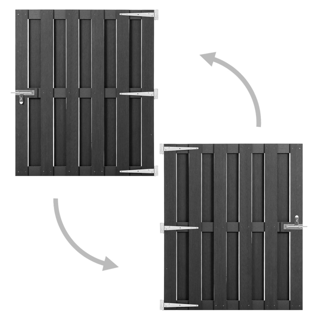 Tuinpoort WPC 100x112 cm grijs