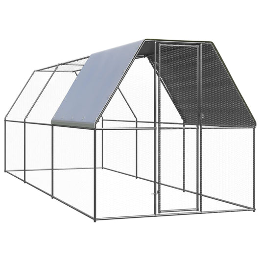 Cage Poulet Extérieur 2x6x2 m Acier Galvanisé