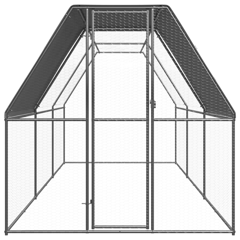 Cage Poulet Extérieur 2x6x2 m Acier Galvanisé