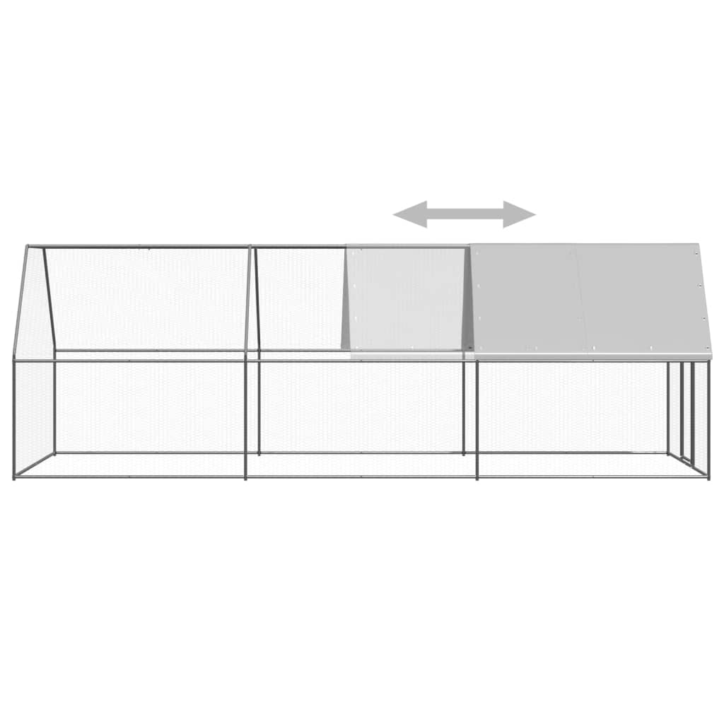 Cage Poulet Extérieur 2x6x2 m Acier Galvanisé