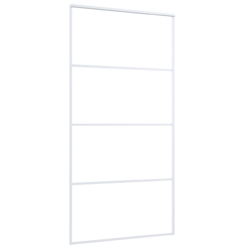 vidaXL Sliding Door ESG Glass and Aluminium 102.5x205 cm White