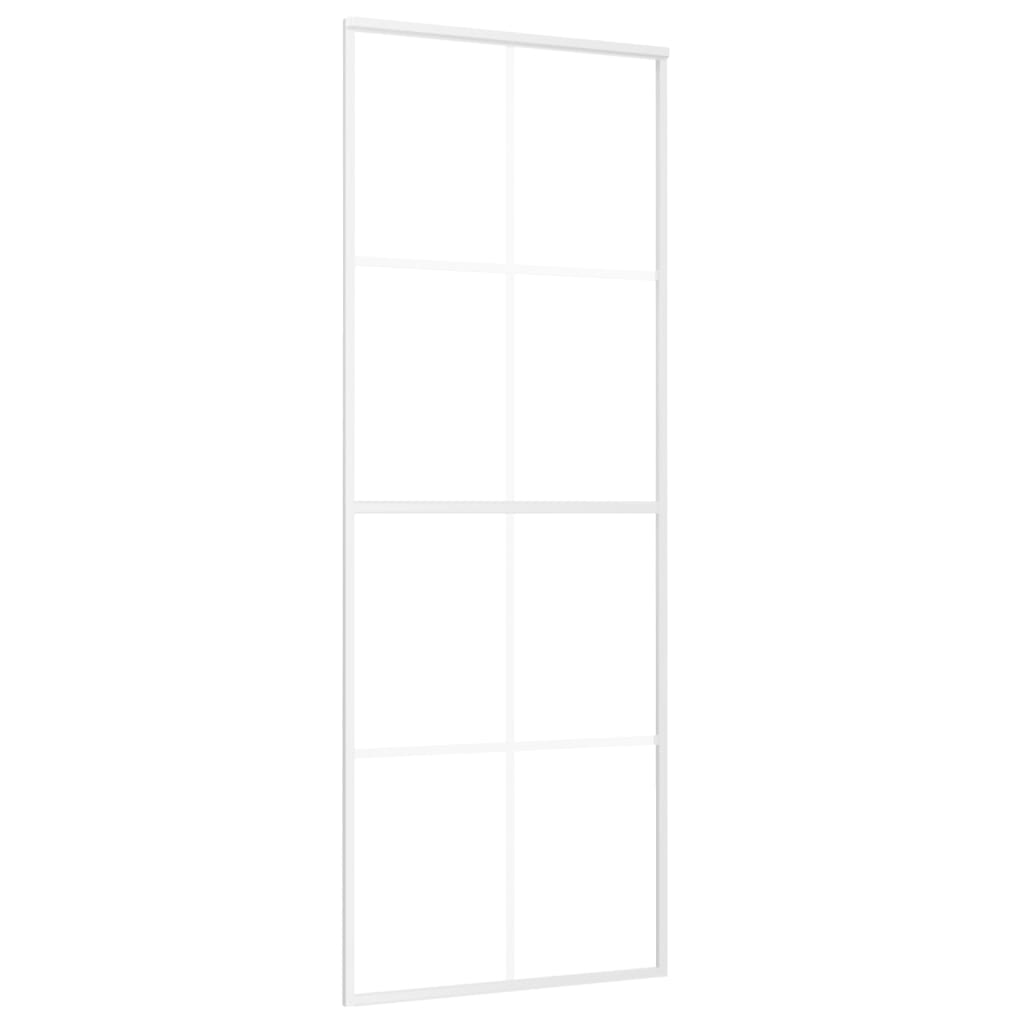 vidaXL Sliding Door ESG Glass and Aluminium 76x205 cm White