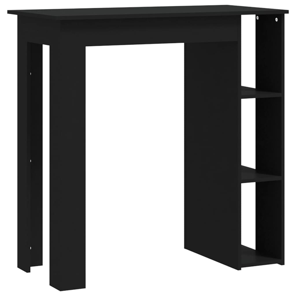 Table de bar avec étagère Noir 102x50x103,5 cm Bois d'ingénierie