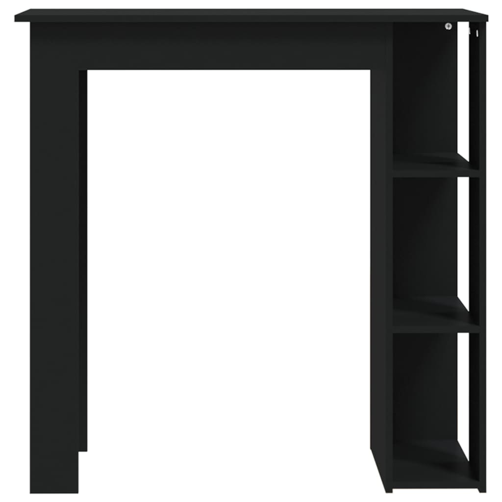 Table de bar avec étagère Noir 102x50x103,5 cm Bois d'ingénierie