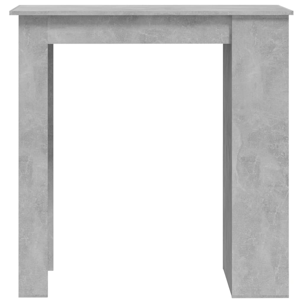 Table de bar avec étagère de rangement gris béton 102x50x103,5 cm