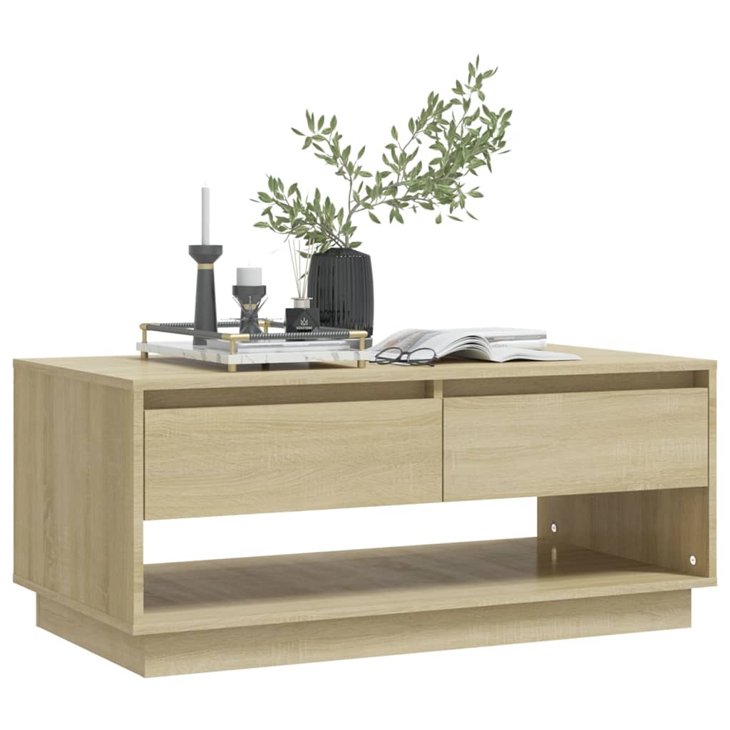 Table basse Chêne Sonoma 102,5x55x44 cm Bois d'ingénierie