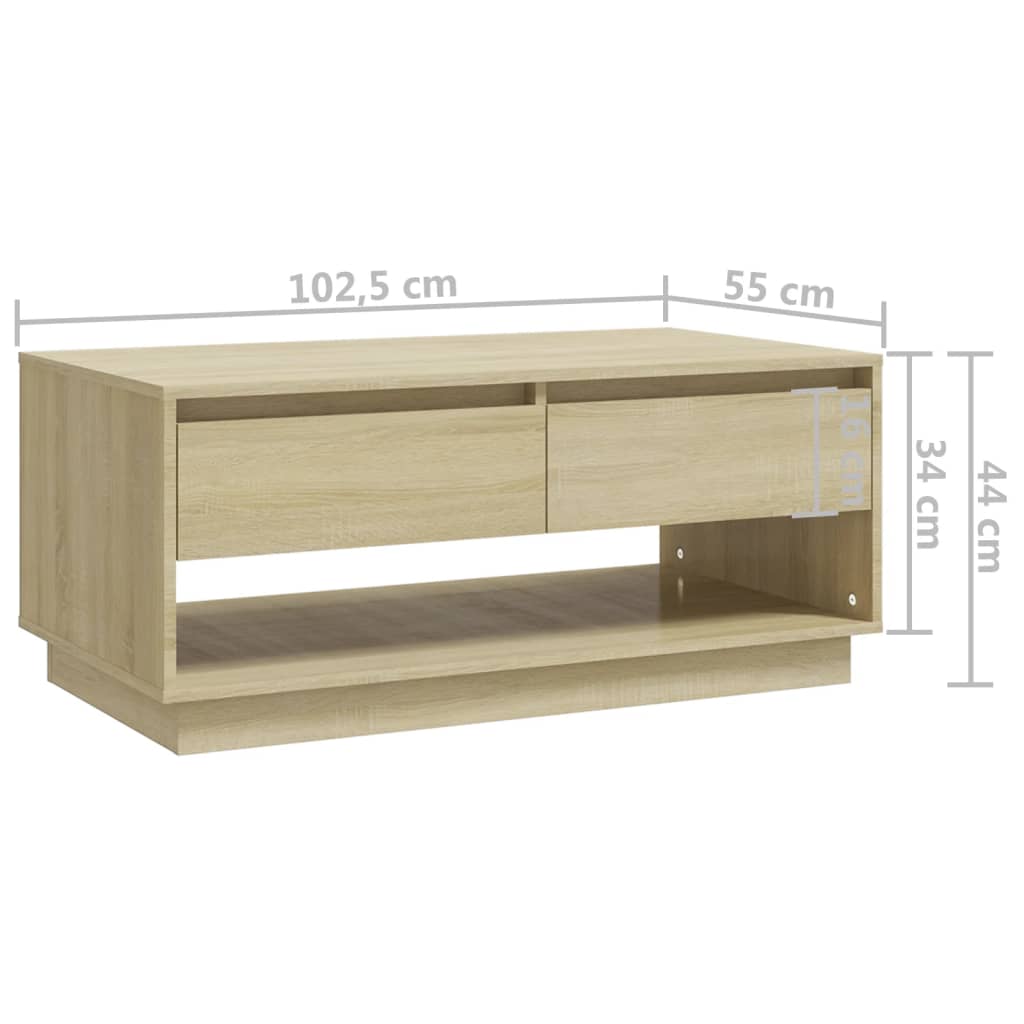 Salontafel Sonoma Eiken 102,5x55x44 cm Engineered Wood