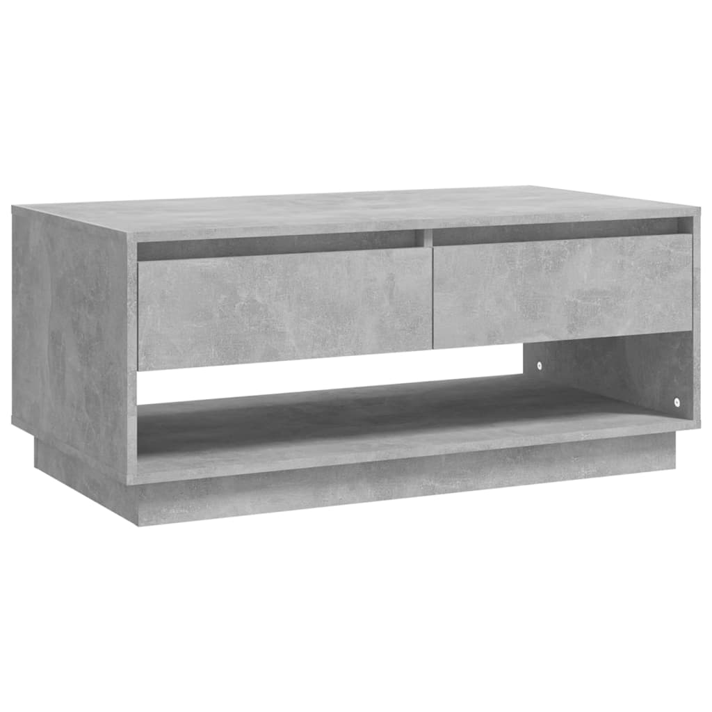 Table Basse Béton Gris 102,5x55x44 cm Bois D'ingénierie