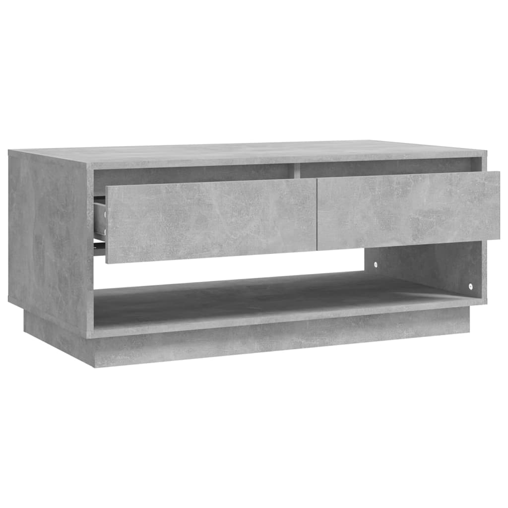 Table Basse Béton Gris 102,5x55x44 cm Bois D'ingénierie