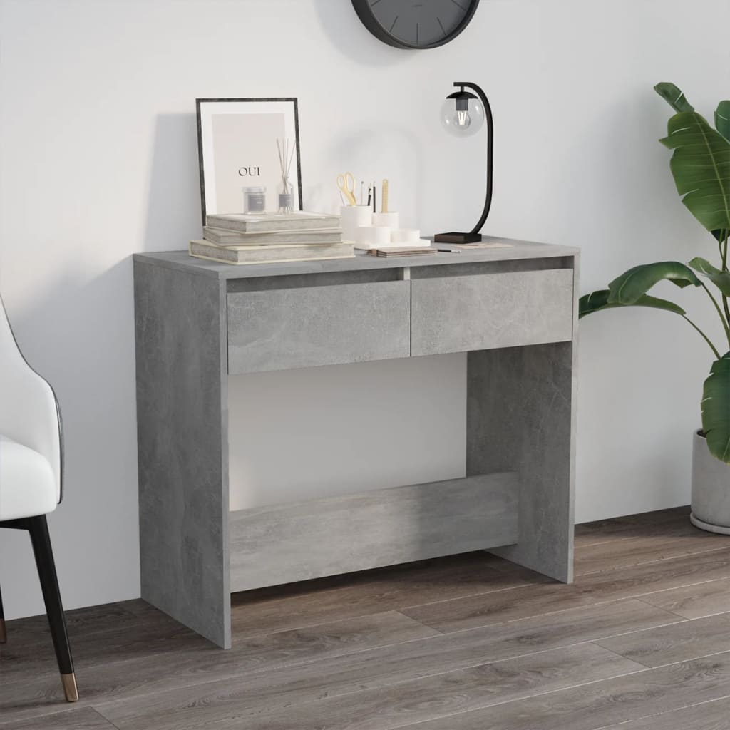 Table Console Béton Gris 89x41x76,5 cm Acier