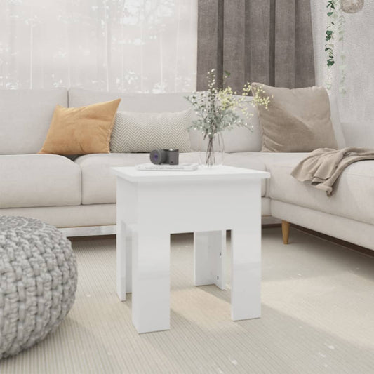 vidaXL Coffee Table High Gloss White 40x40x42 cm Engineered Wood