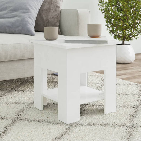 vidaXL Coffee Table High Gloss White 40x40x42 cm Engineered Wood