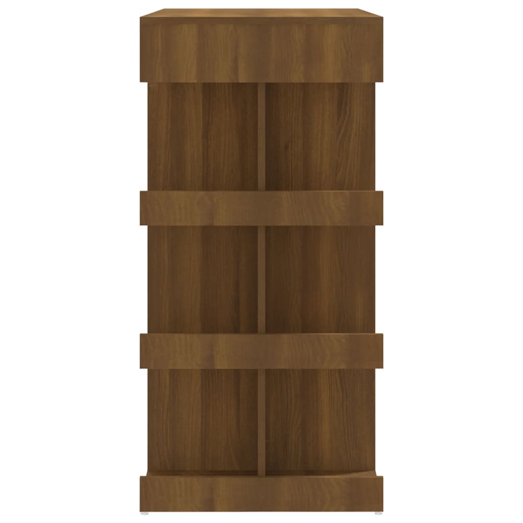 Table de bar avec étagère de rangement Chêne brun 100x50x101,5 cm Bois d'ingénierie