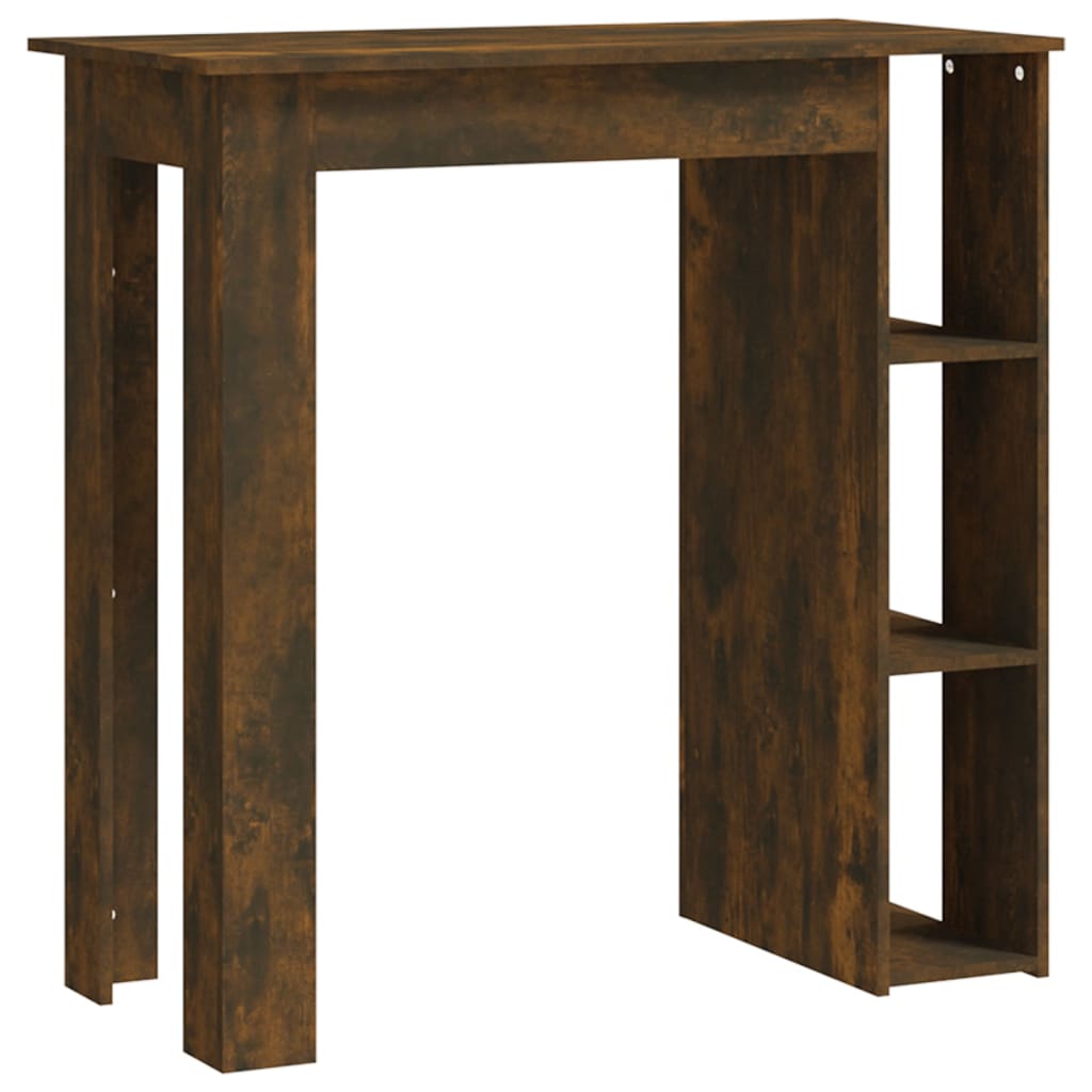 Table de bar avec étagère Chêne fumé 102x50x103,5 cm Bois d'ingénierie