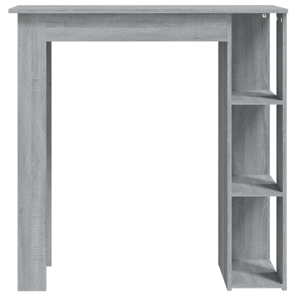 Table de bar avec étagère grise Sonoma 102x50x103,5 cm bois d'ingénierie