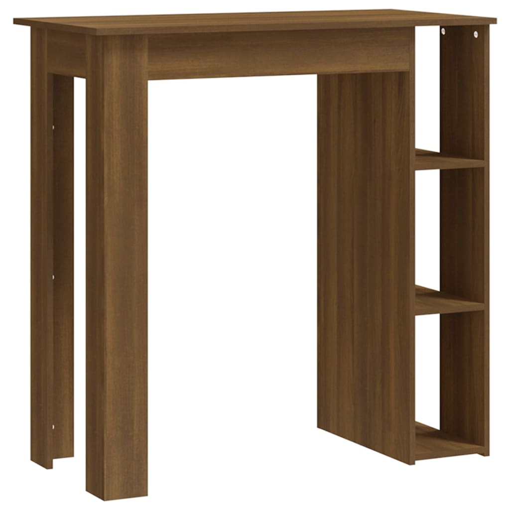 Table de bar avec étagère Chêne brun 102x50x103,5 cm Bois d'ingénierie
