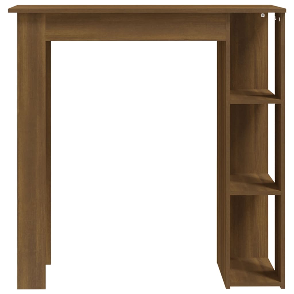 Table de bar avec étagère Chêne brun 102x50x103,5 cm Bois d'ingénierie