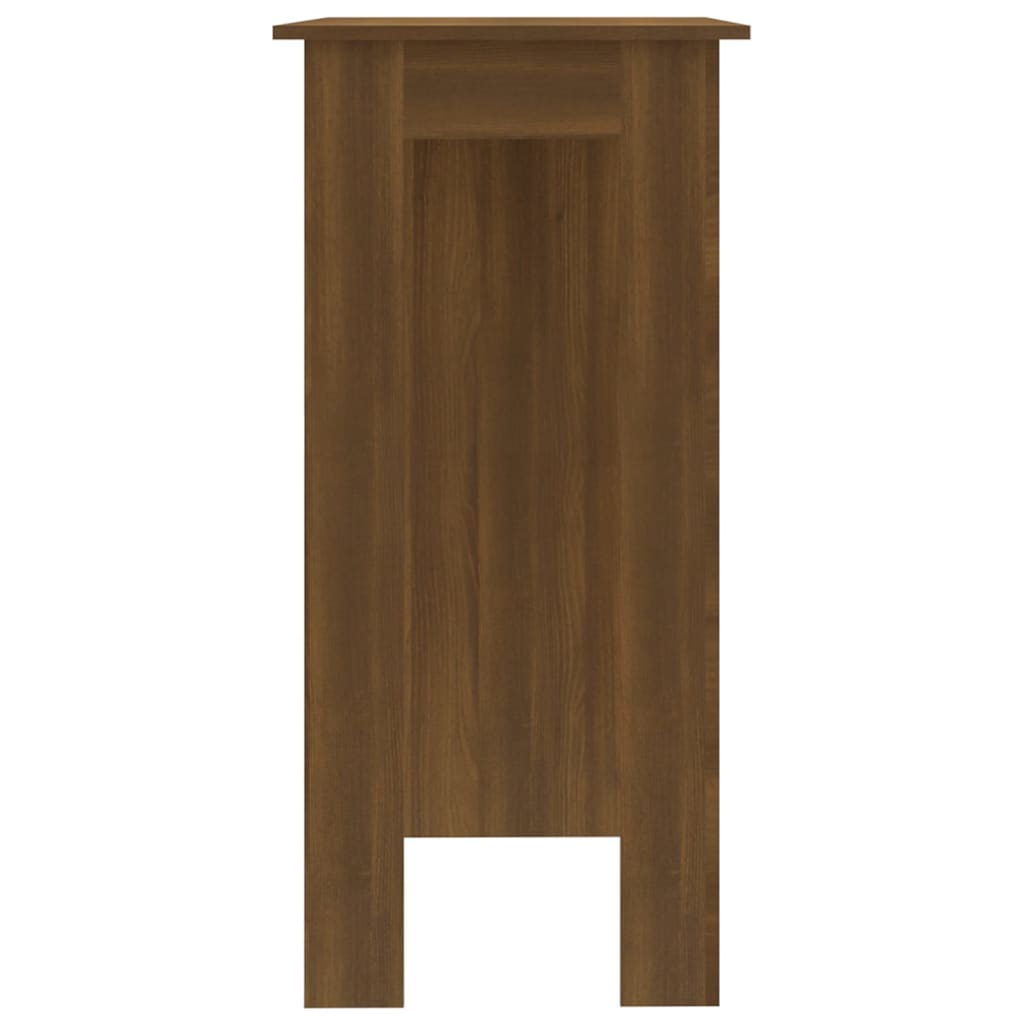 Table de bar avec étagère Chêne brun 102x50x103,5 cm Bois d'ingénierie