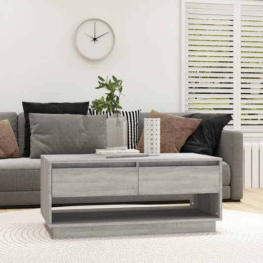 vidaXL Coffee Table Grey Sonoma 102.5x55x44 cm Engineered Wood