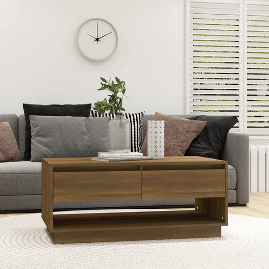 vidaXL Coffee Table Brown Oak 102.5x55x44 cm Engineered Wood