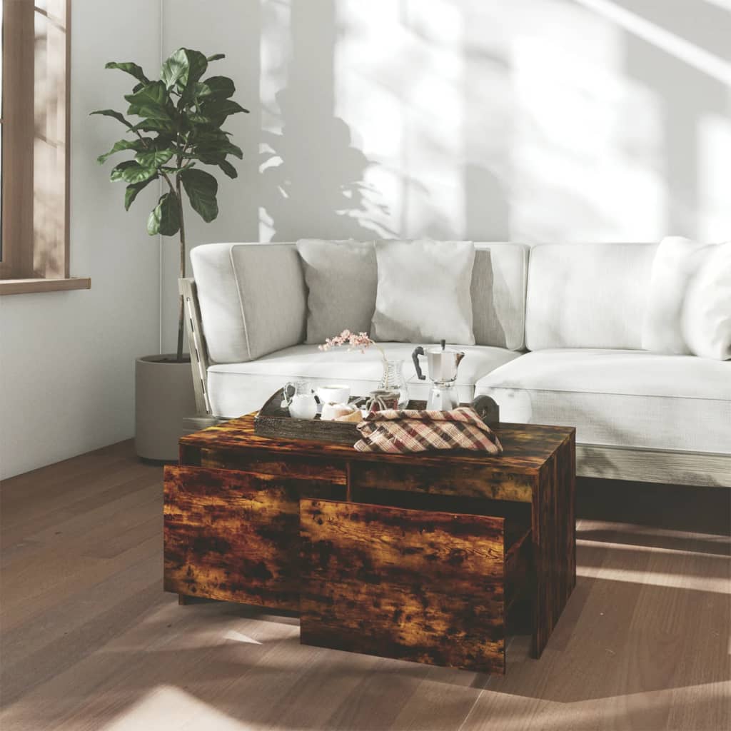 vidaXL Coffee Table Smoked Oak 90x50x41.5 cm Engineered Wood