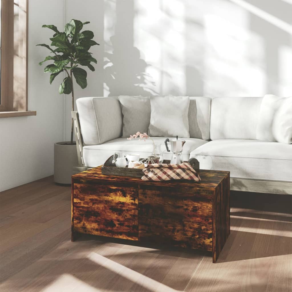 vidaXL Coffee Table Smoked Oak 90x50x41.5 cm Engineered Wood