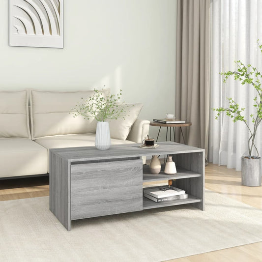 vidaXL Coffee Table Grey Sonoma 102x50x45 cm Engineered Wood