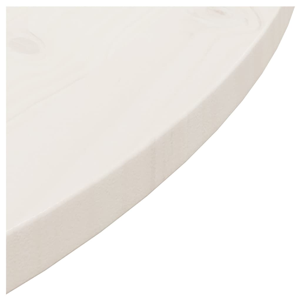 Tafelblad Wit Ø80x2,5 cm Massief Grenenhout