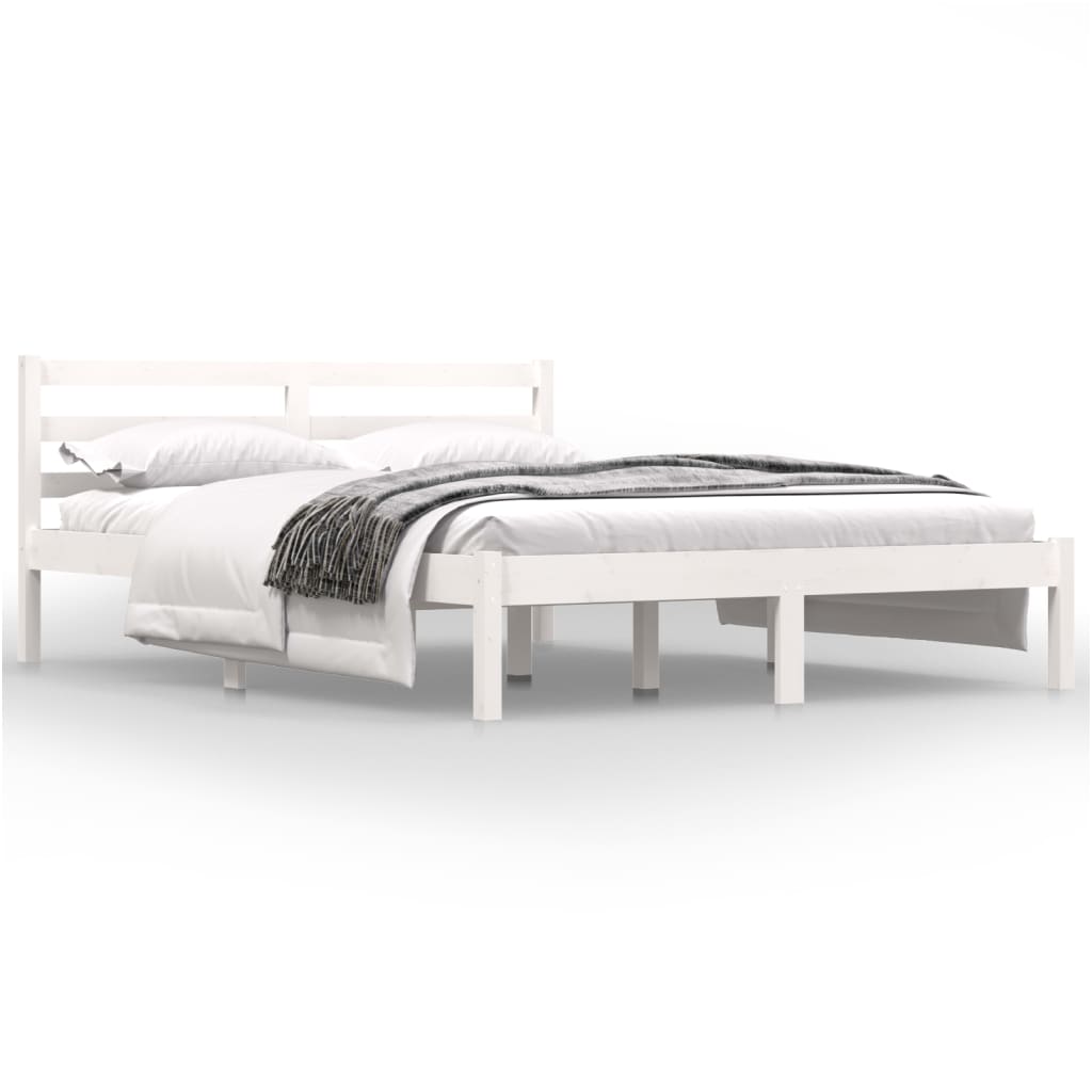 Bedframe massief grenenhout 120x190 cm wit 4FT Small Double
