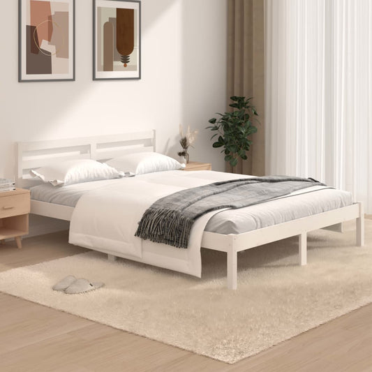 Bedframe massief grenenhout 120x190 cm wit 4FT Small Double