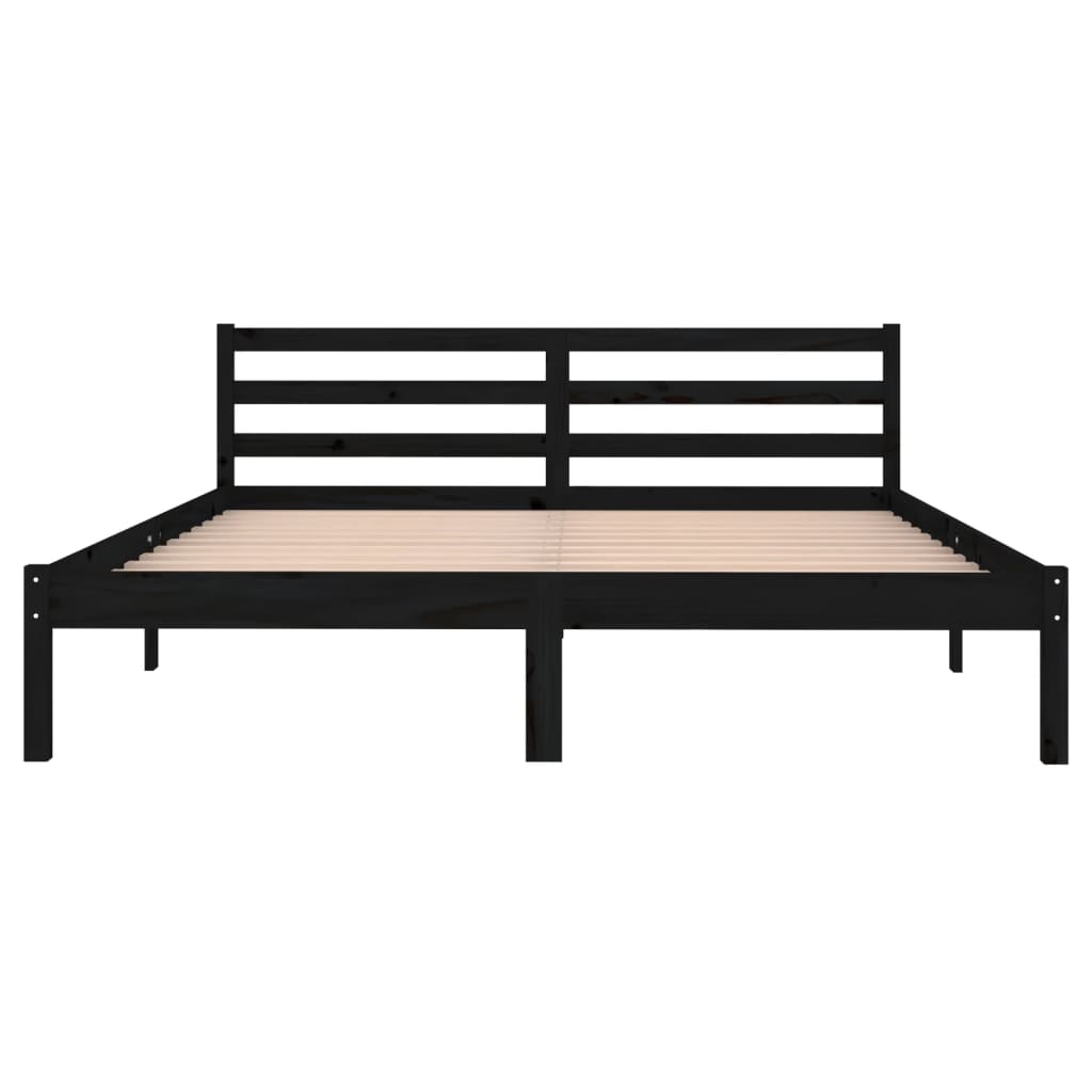 Day Bed Bois Massif Pin 160x200 cm King Size Noir