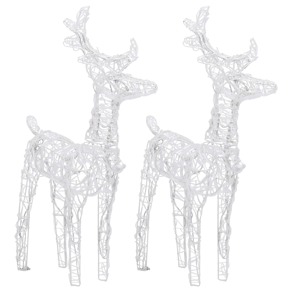 vidaXL Christmas Reindeers 2 pcs Cold White 80 LEDs Acrylic