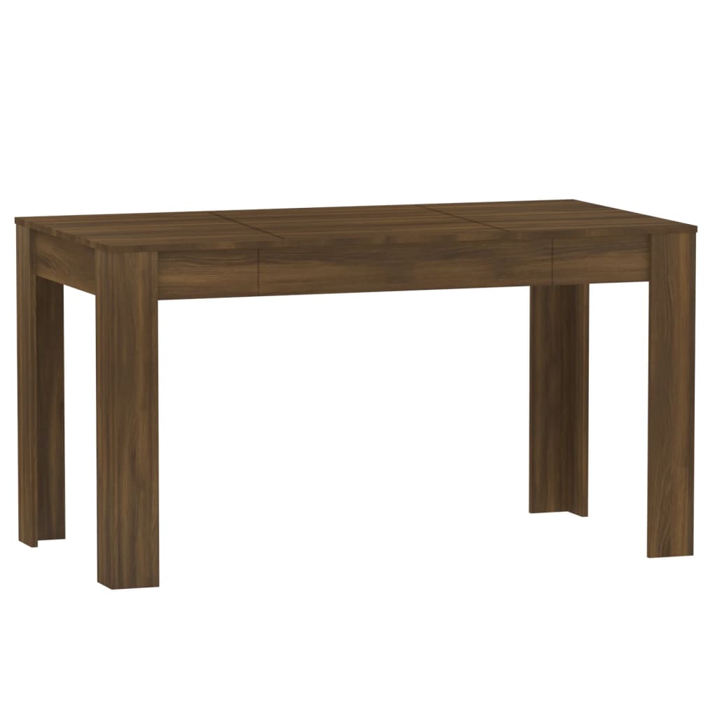 Table à manger en chêne brun 140x74,5x76 cm en bois d'ingénierie