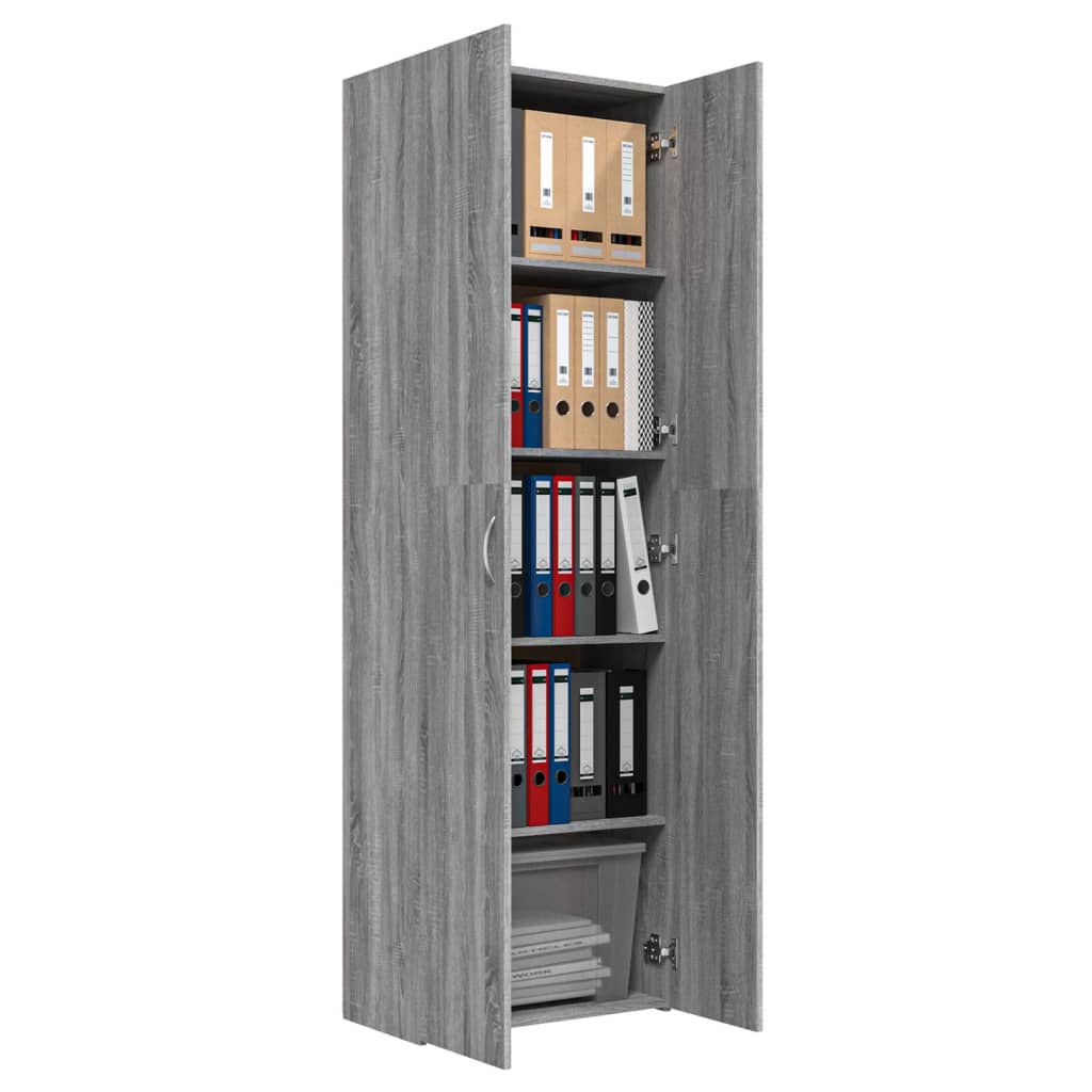 Armoire de bureau Gris Sonoma 60x32x190 cm Bois d'ingénierie