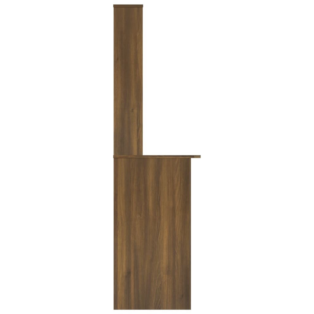 Bureau avec étagères Chêne brun 110x45x157 cm Bois d'ingénierie