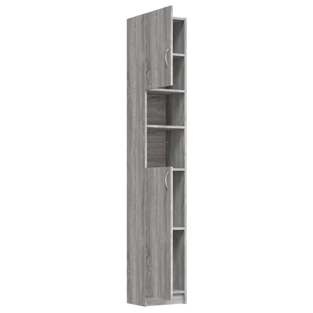 vidaXL Bathroom Cabinet Grey Sonoma 32x25.5x190 cm Engineered Wood