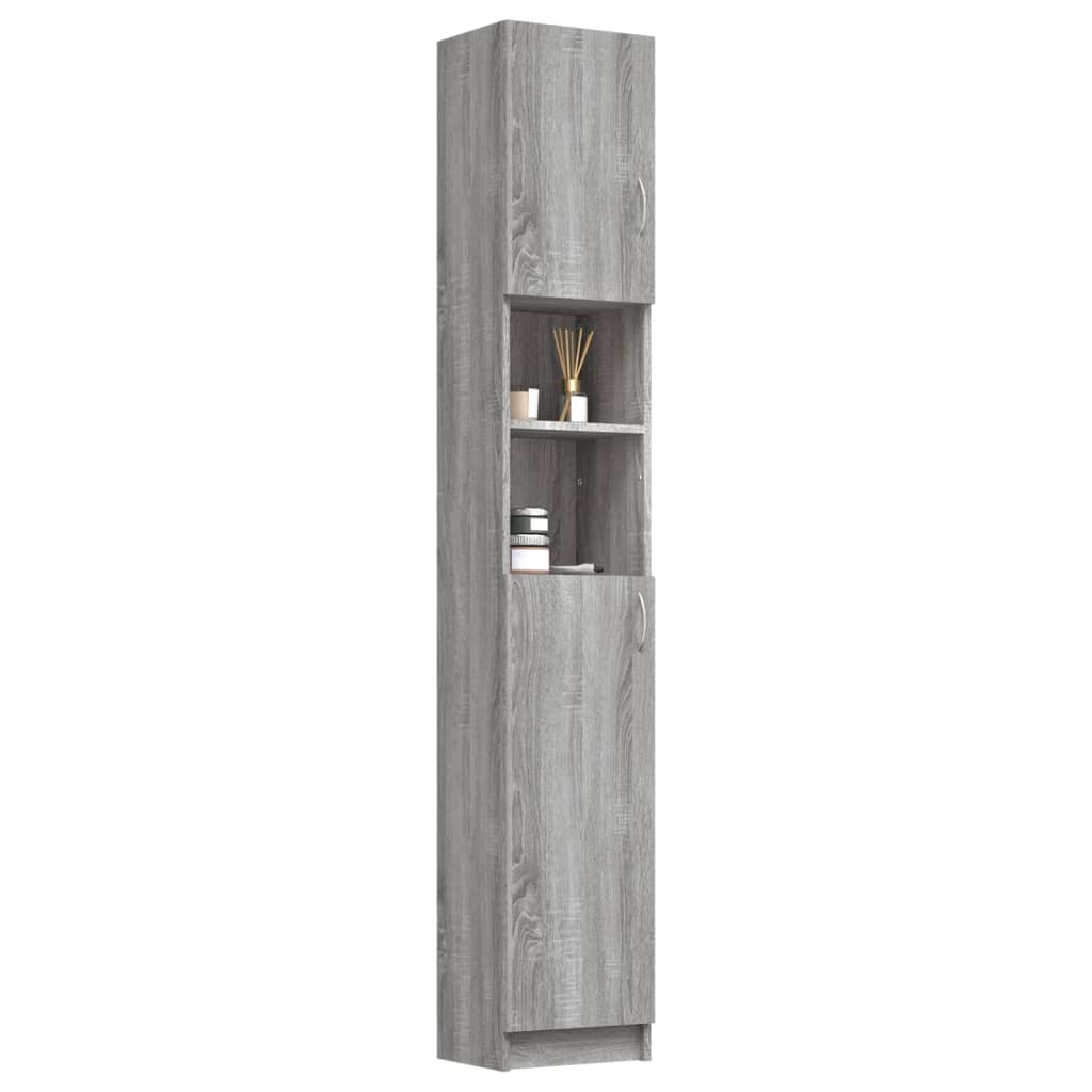 vidaXL Bathroom Cabinet Grey Sonoma 32x25.5x190 cm Engineered Wood