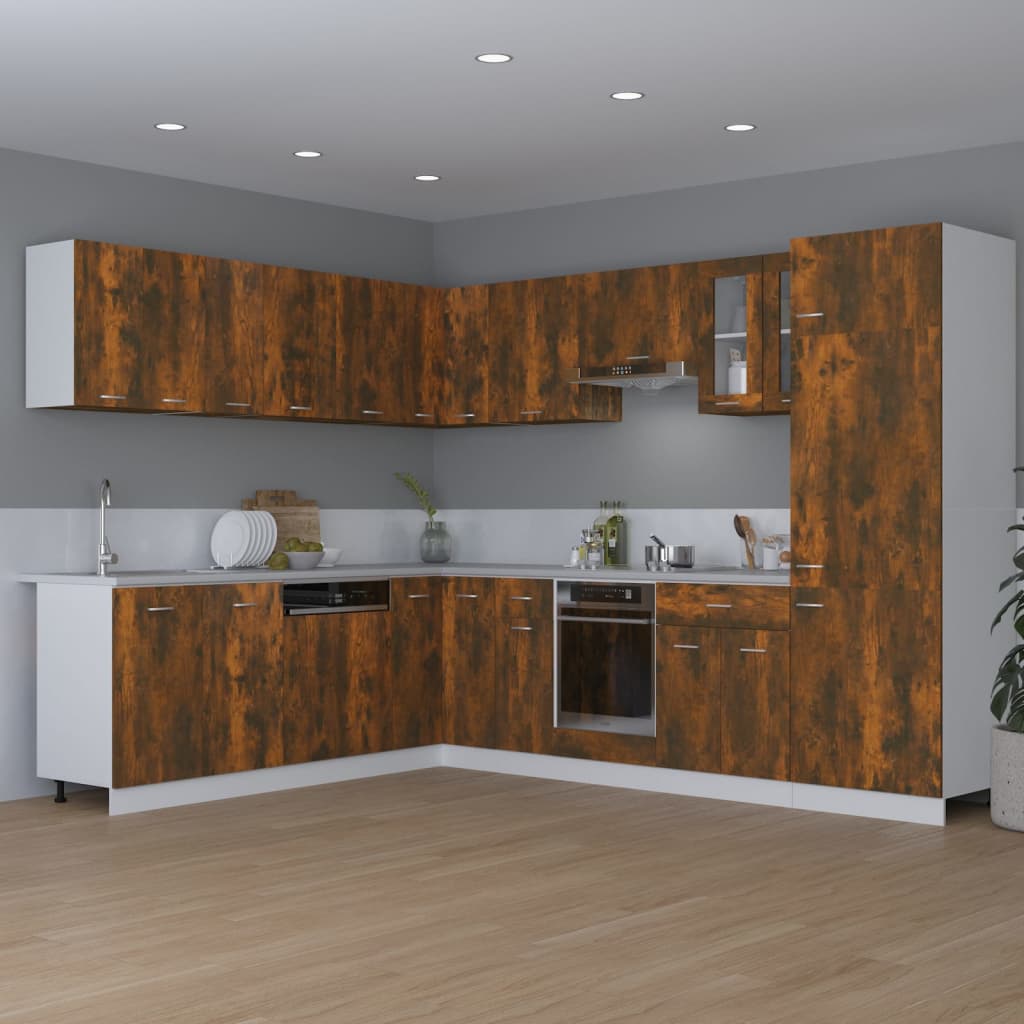 vidaXL Hanging Cabinet Smoked Oak 80x31x60 cm Engineered Wood