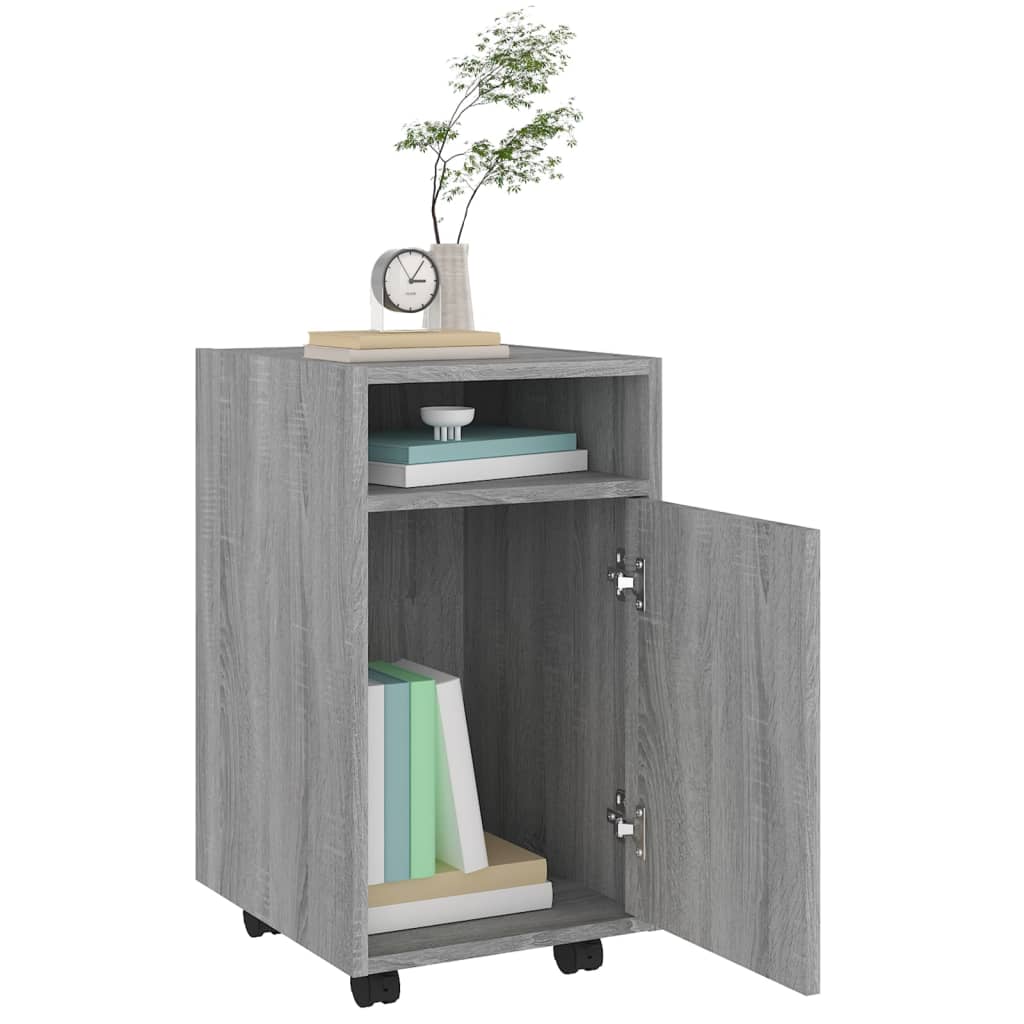 vidaXL Side Cabinet with Wheels Grey Sonoma 33x38x60 cm Engineered Wood