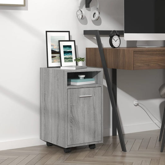 vidaXL Side Cabinet with Wheels Grey Sonoma 33x38x60 cm Engineered Wood