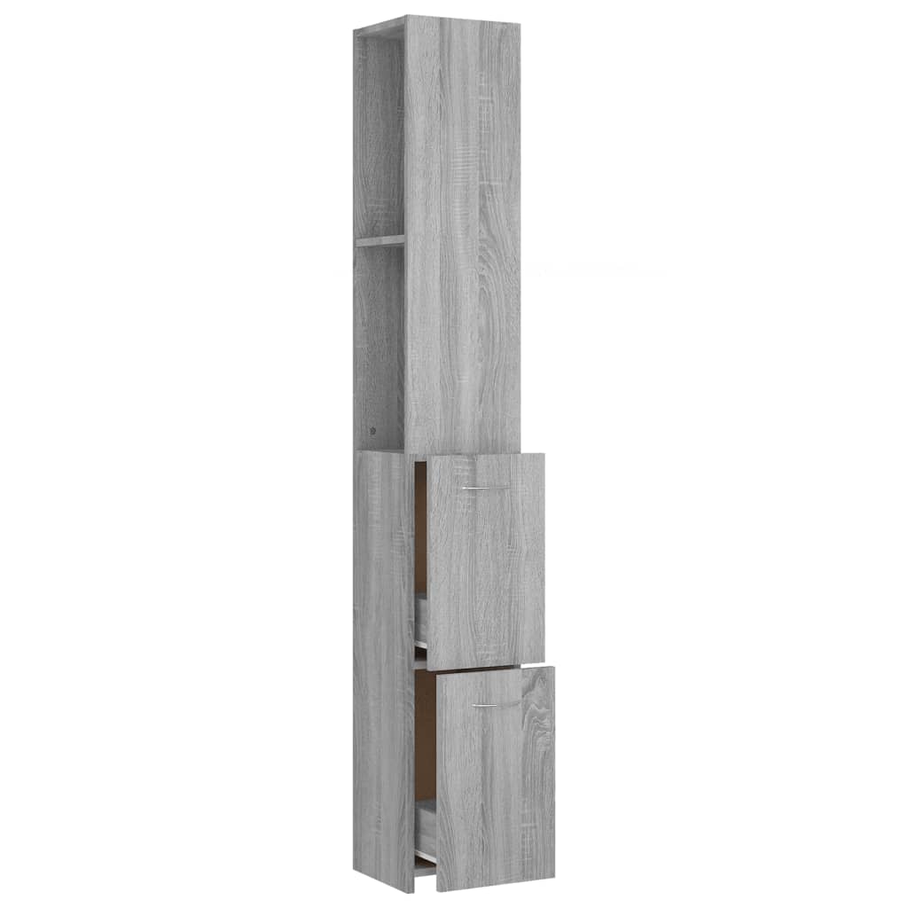Badkamermeubel grijs Sonoma 25x25x170 cm Engineered Wood