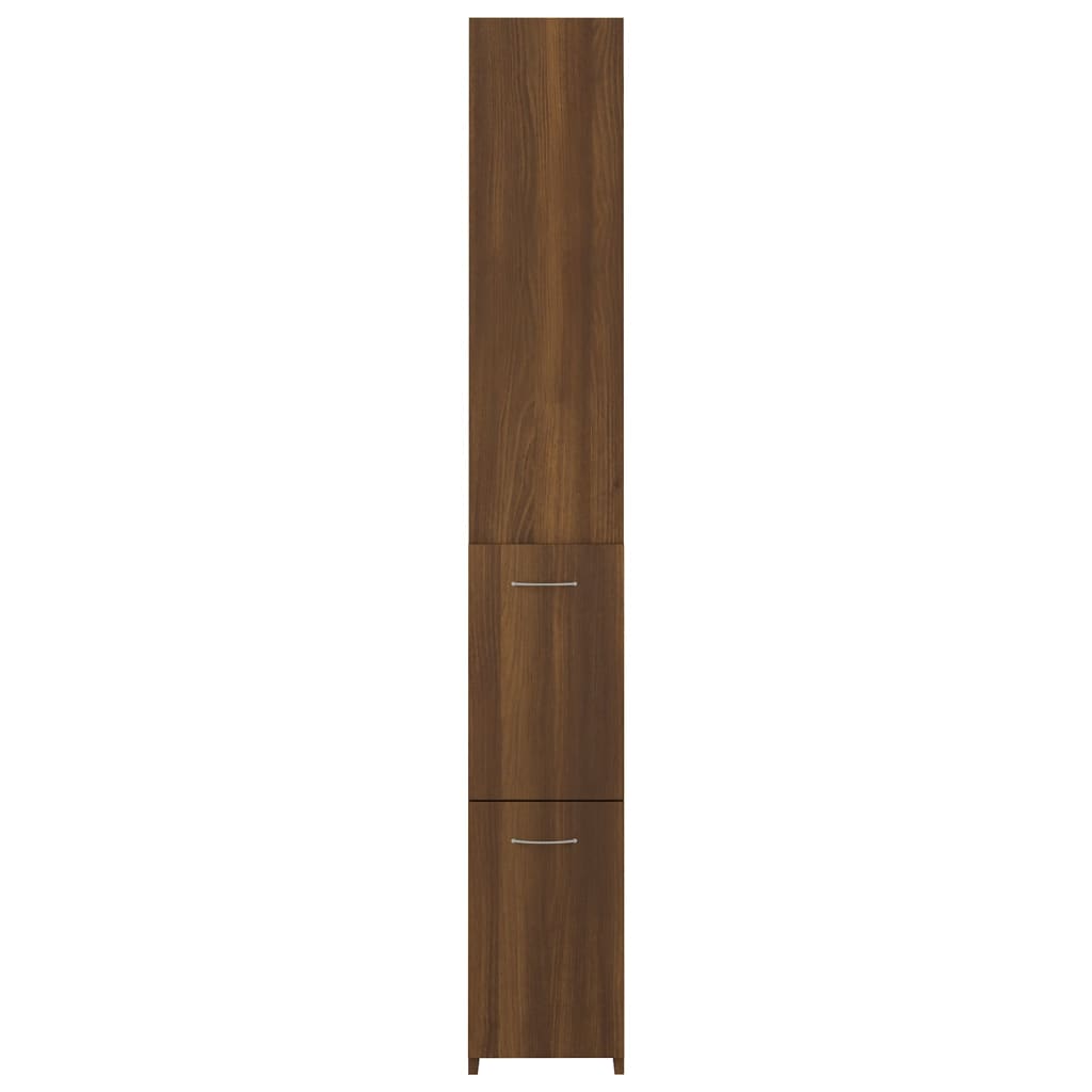 Meuble de Salle de Bain Chêne Brun 25x25x170 cm Bois D'ingénierie