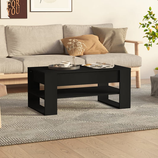 Table Basse Noir 102x55x45 cm Bois D'ingénierie